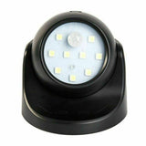 Battery Powered LED Motion Sensor Light Indoor Outdoor Wall Security 360 Degree - Black - Rear View
