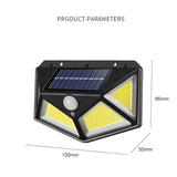 4pcs Solar Powered Outdoor Motion Sensor Security Light 100 LED Waterproof - Side View