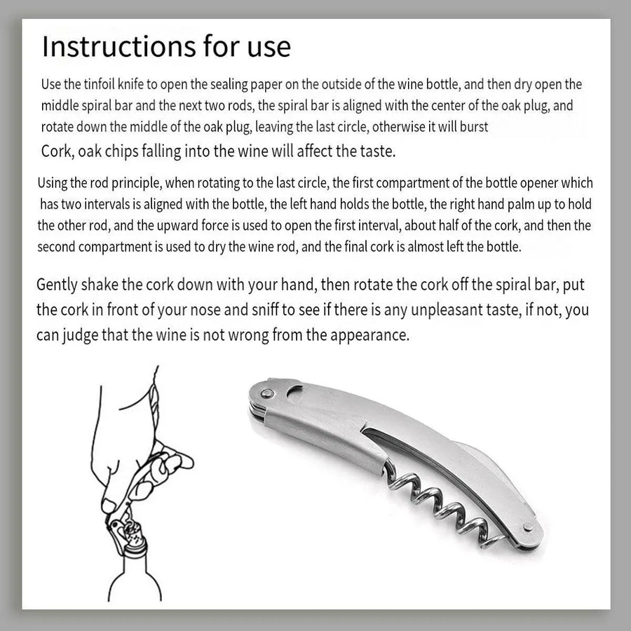 3-Piece Seahorse-Style Bottle Opener and Corkscrew Set