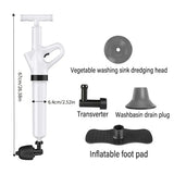 High Pressure Toilet Pipe Sewer Dredge Tool Pneumatic Suction Floor Drain Tool - Top-Down View