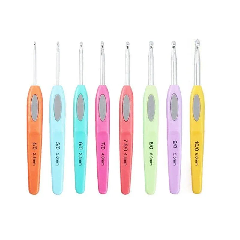 8X Rsi Sewing Tool Crochet Hooks Kit Yarn Knitting Needles Ergonomic Grip Set