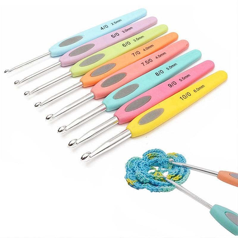 8X Rsi Sewing Tool Crochet Hooks Kit Yarn Knitting Needles Ergonomic Grip Set
