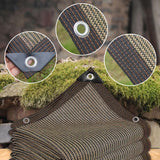 Breathable Sun Shade Sail Canopy Cover Curved Edge Patio Awning Outdoor Brown - Top-Down View