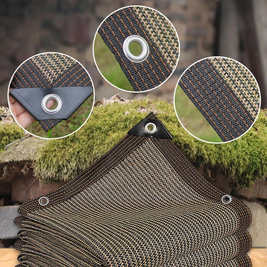 Breathable Sun Shade Sail Canopy Cover Curved Edge Patio Awning Outdoor Brown
