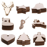 Wooden Christmas Hanging Ornament for Tree DIY Craft Decoration 10pcs - Christmas Stocking - Side View