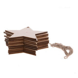 Wooden Christmas Hanging Ornament for Tree DIY Craft Decoration 10pcs - Christmas Tree - Close-Up Angle