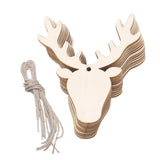 Wooden Christmas Hanging Ornament for Tree DIY Craft Decoration 10pcs - Christmas Tree - Extra Image