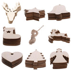 Wooden Christmas Hanging Ornament for Tree DIY Craft Decoration 10pcs - Heart