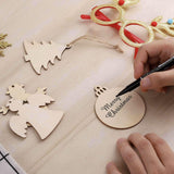 Wooden Christmas Hanging Ornament for Tree DIY Craft Decoration 10pcs - Heart - Side View