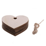 Wooden Christmas Hanging Ornament for Tree DIY Craft Decoration 10pcs - Heart - Rear View