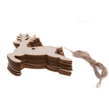 Wooden Christmas Hanging Ornament for Tree DIY Craft Decoration 10pcs - Heart - Extra Image