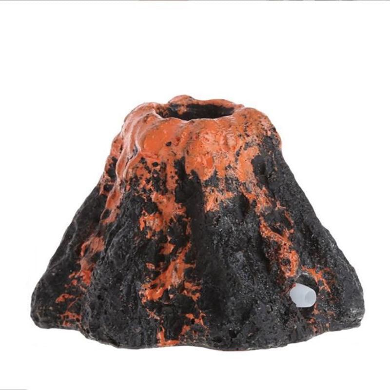 Aquarium Ornament Decoration Fish Tank Air Bubble Stone Volcano Shape Rockery
