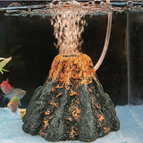 Aquarium Ornament Decoration Fish Tank Air Bubble Stone Volcano Shape Rockery