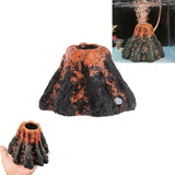 Aquarium Ornament Decoration Fish Tank Air Bubble Stone Volcano Shape Rockery - Low Angle