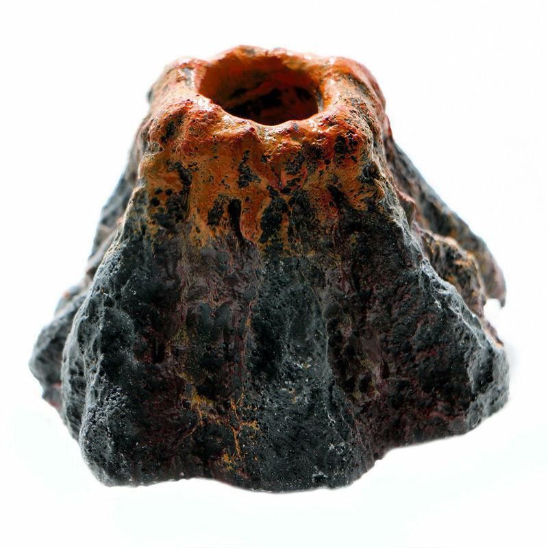 Aquarium Ornament Decoration Fish Tank Air Bubble Stone Volcano Shape Rockery