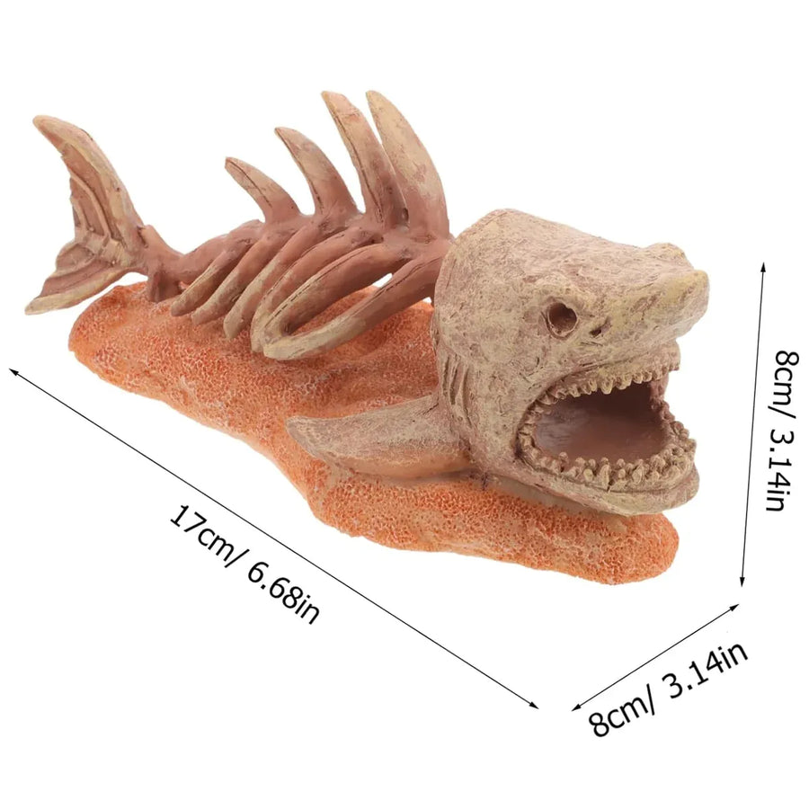 Simulated Shark Skeleton Aquarium Ornament Fish Tank Decoration For Home Office