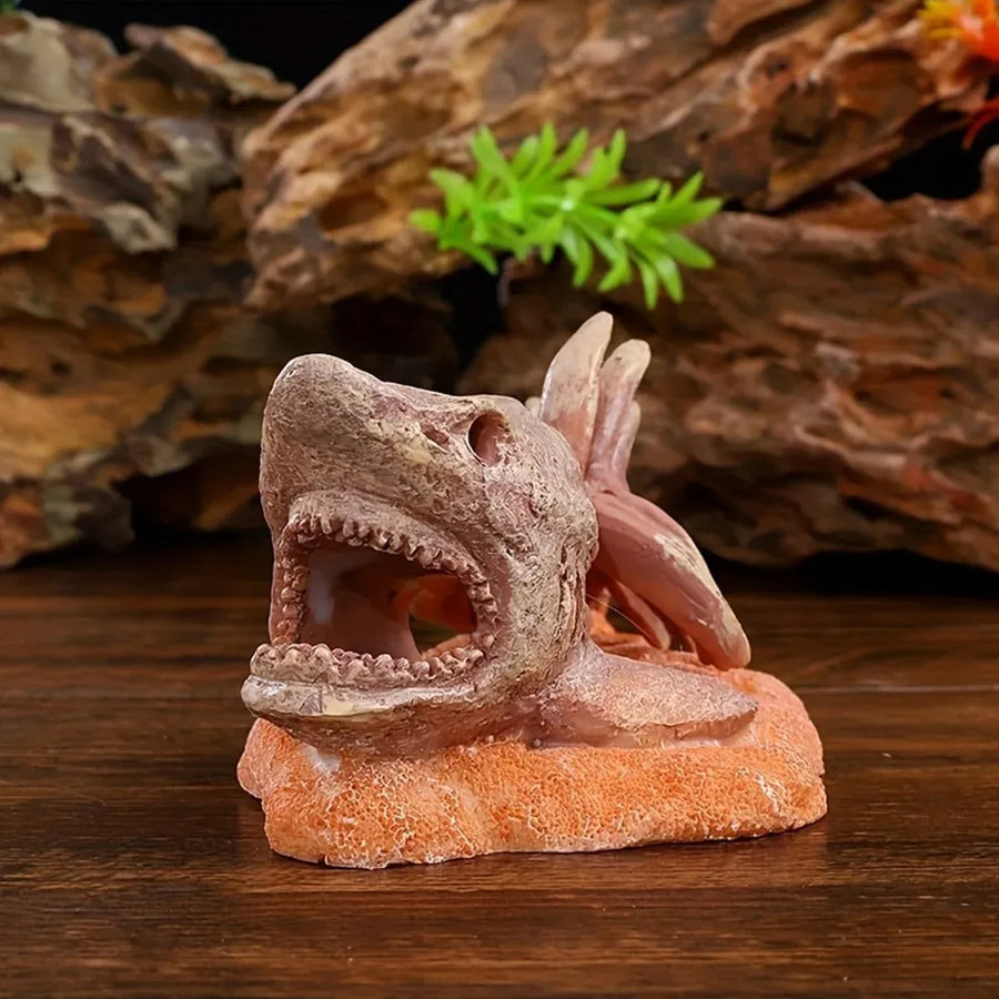Simulated Shark Skeleton Aquarium Ornament Fish Tank Decoration For Home Office