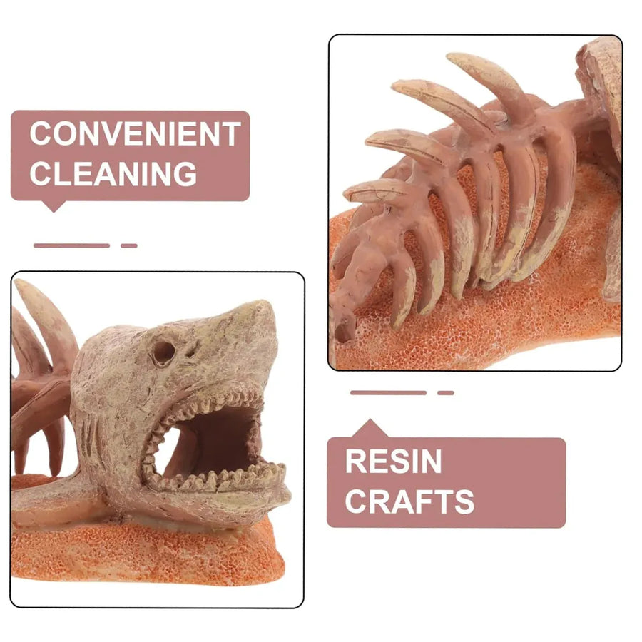 Simulated Shark Skeleton Aquarium Ornament Fish Tank Decoration For Home Office