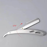Sharp Barber Salon Straight Cut Throat Shaving Razor Shavette Rasoirs with 10 Blades - Side View