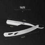 Sharp Barber Salon Straight Cut Throat Shaving Razor Shavette Rasoirs with 10 Blades - Top-Down View