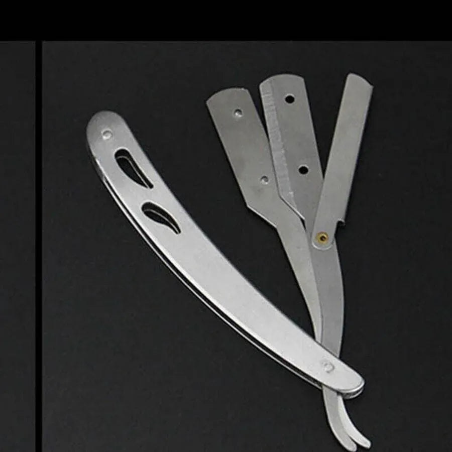 Sharp Barber Salon Straight Cut Throat Shaving Razor Shavette Rasoirs with 10 Blades