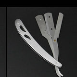 Sharp Barber Salon Straight Cut Throat Shaving Razor Shavette Rasoirs with 10 Blades - Rear View