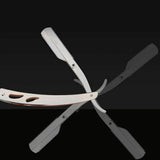 Sharp Barber Salon Straight Cut Throat Shaving Razor Shavette Rasoirs with 10 Blades - Close-Up Angle