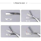 Sharp Barber Salon Straight Cut Throat Shaving Razor Shavette Rasoirs with 10 Blades - Low Angle