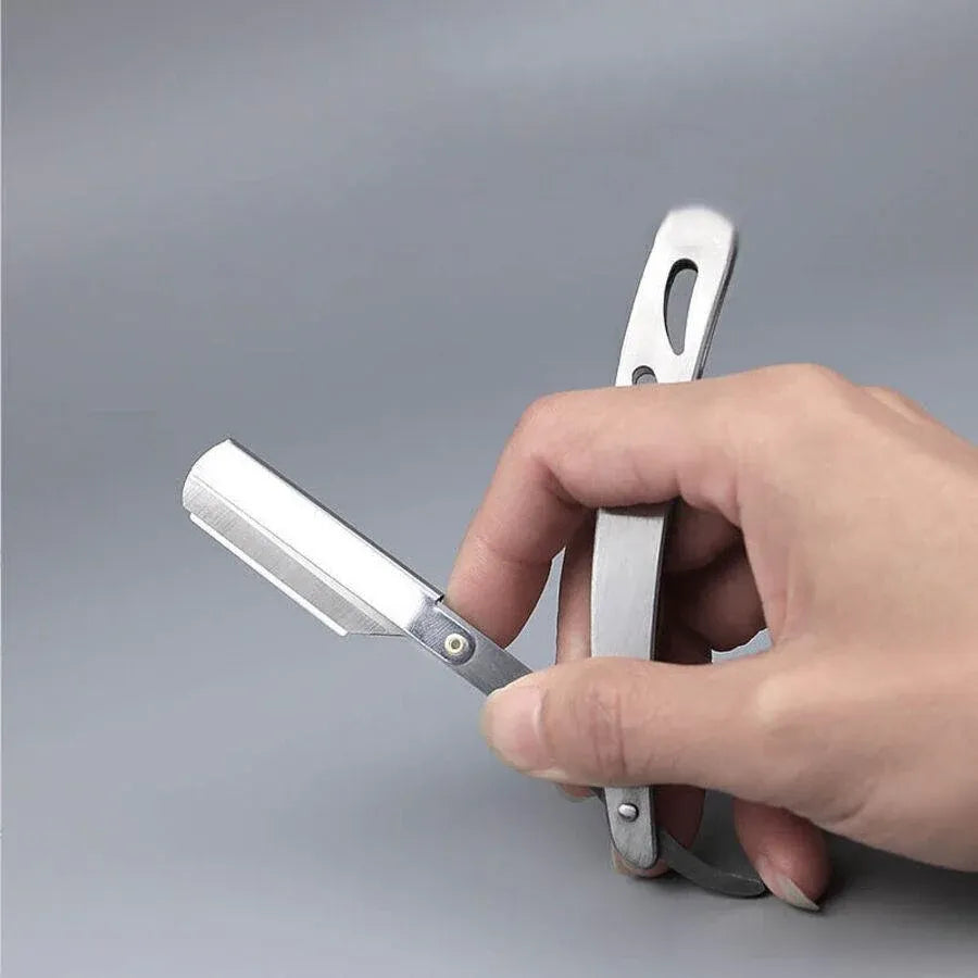 Sharp Barber Salon Straight Cut Throat Shaving Razor Shavette Rasoirs with 10 Blades