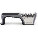 Four Stage Knife Sharpener Multifunction Kitchen Blade Sharpening Tool Quick Use - Black - Rear View