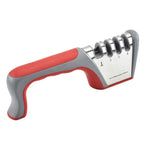 Four Stage Knife Sharpener Multifunction Kitchen Blade Sharpening Tool Quick Use - Black - Close-Up Angle