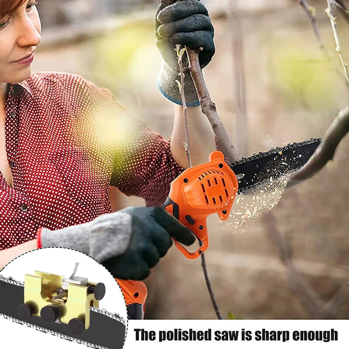 Portable Manual Saw Chain Sharpener Jig Tool for Blade Edge Filing