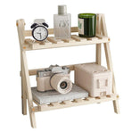 Natural Wood Two-Tier Desktop Shelf
