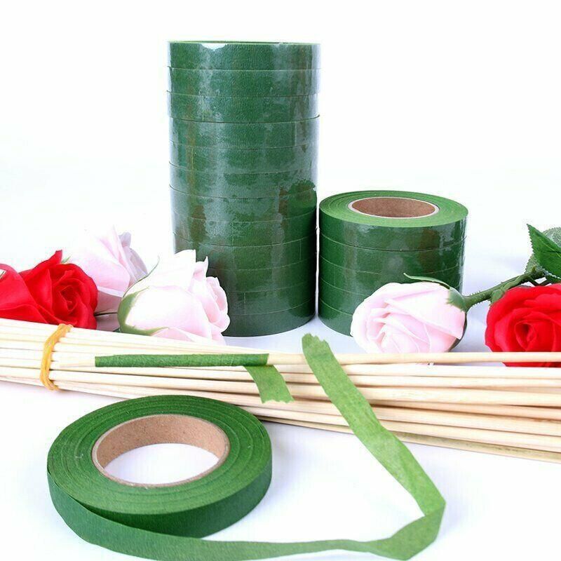 2PCS Green Floral Tape for DIY Craft Flower Wrapping and Bouquet Stems 240cm