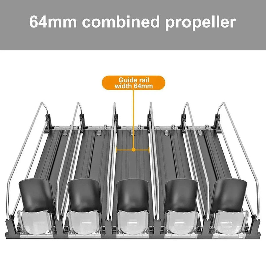 5-Piece Beverage Pusher Lane Set for Fridge and Retail Shelves