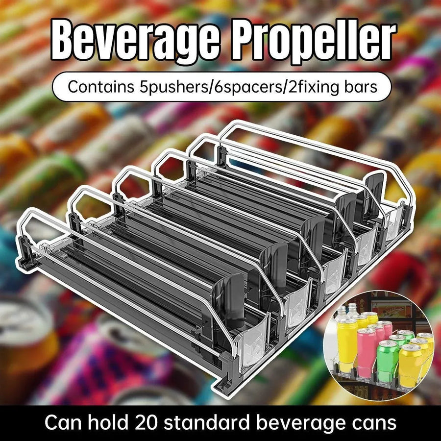 5-Piece Beverage Pusher Lane Set for Fridge and Retail Shelves