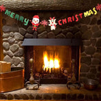 Merry Christmas Banner Felt Santa Reindeer Garland Hanging Decoration 2.8M