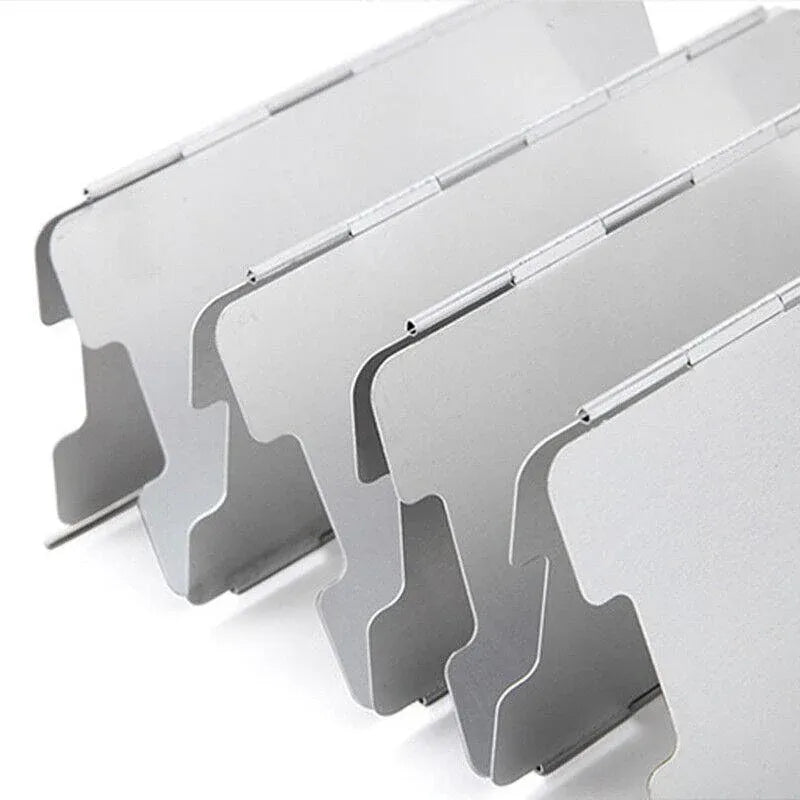 10 Plates Foldable Aluminum Camping Cooker Wind Shield for BBQ Stove