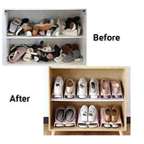 5pcs Double Layer Shoe Rack Simple Storage Organizer Space Saving Shoe Holder - Pink - 45-Degree Angle