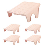 5pcs Double Layer Shoe Rack Simple Storage Organizer Space Saving Shoe Holder - Pink - Rear View