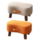 Small Stool for Home Simple Shoe Changing Low Seat Stool Wooden Household Use - Beige - Front View