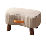 Small Stool for Home Simple Shoe Changing Low Seat Stool Wooden Household Use - Beige - Rear View