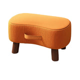 Small Stool for Home Simple Shoe Changing Low Seat Stool Wooden Household Use - Beige - Close-Up Angle