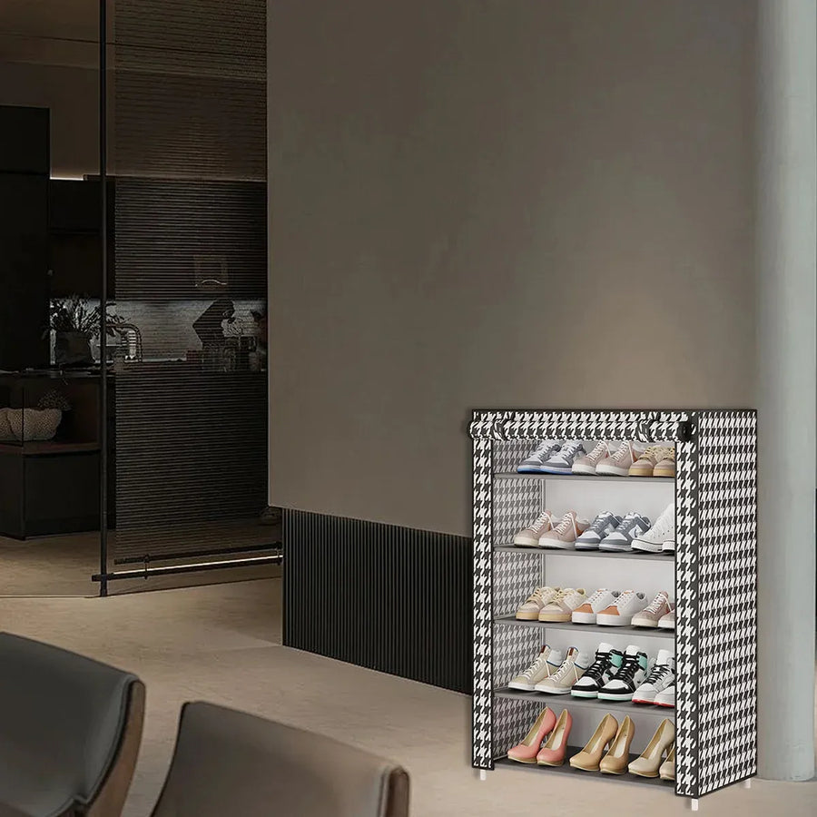 1-Piece Covered Multi-Tier Shoe Storage Rack