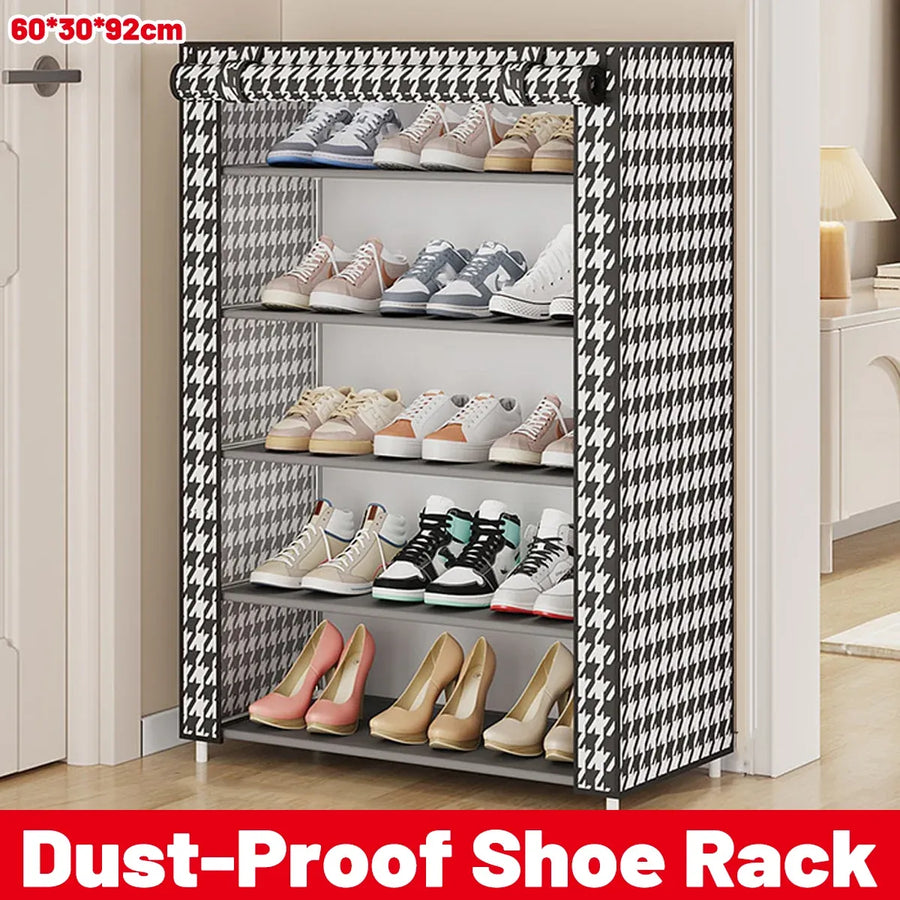 1-Piece Covered Multi-Tier Shoe Storage Rack