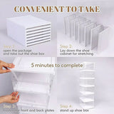Easy Assemble Shoe Box Foldable Rack 3/6 Layers Storage Transparent Drawers - 3-Tier - Rear View