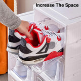 Easy Assemble Shoe Box Foldable Rack 3/6 Layers Storage Transparent Drawers - 3-Tier - Extra Image