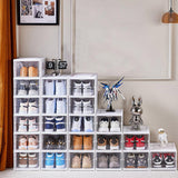 Easy Assemble Shoe Box Foldable Rack 3/6 Layers Storage Transparent Drawers - 3-Tier - Top-Down View