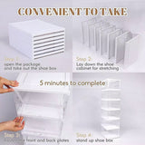 Easy Assemble Shoe Box Foldable Rack 3/6 Layers Storage Transparent Drawers - 3-Tier - 45-Degree Angle