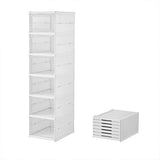 Easy Assemble Shoe Box Foldable Rack 3/6 Layers Storage Transparent Drawers - 3-Tier - Close-Up Angle